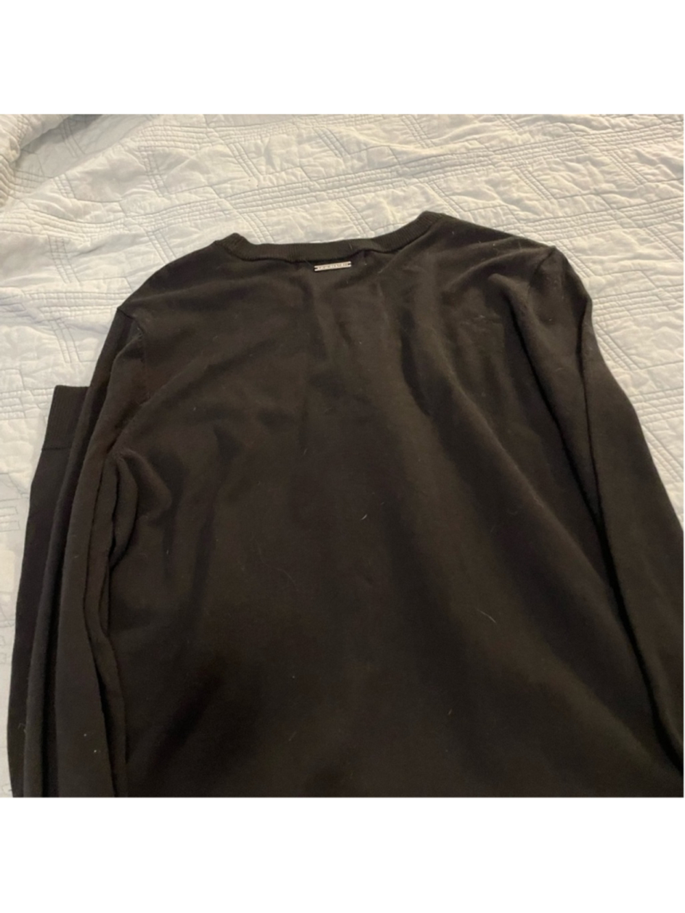 Michael Kors Black Long-Sleeve Sweater Dress with Silver Studs whimsygoth - Picture 4 of 4